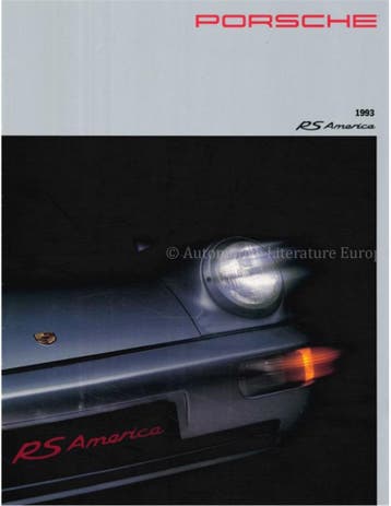 1993 PORSCHE 911 RS AMERICA BROCHURE ENGELS (USA), Nieuw, Porsche, Author