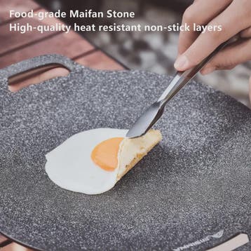 BISINNA 34cm Grill Pan - Anti-aanbak BBQ Pan voor Buiten & K, Verzenden, Nieuw