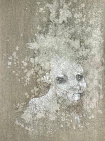 Robert Detheux (1932-2010) - Grand portrait surréaliste