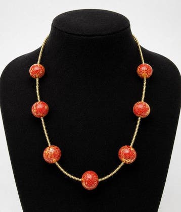 24 karaat - Murano-glas, Geel goud - Halsketting -