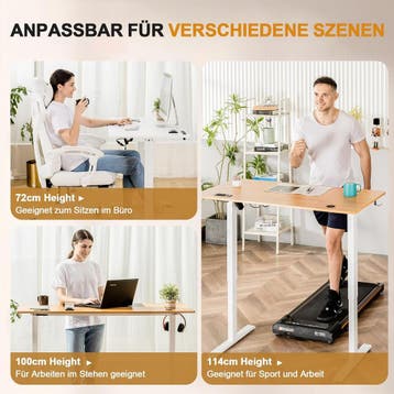 COMHOMA In hoogte verstelbaar bureau, 140 x 60 cm, met USB-a, Verzenden, Zo goed als nieuw