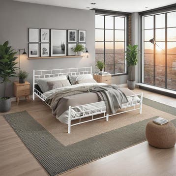 Metalen bed met lattenbodem in modern ontwerp, Verzenden, Nieuw