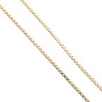 Gouden ketting met een vaste tricolor hanger en zirconia., Gebruikt, Overige kleuren, Ophalen of Verzenden, Met edelsteen