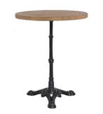 Terrastafel teakhout gietijzer rond 60 cm, Ophalen of Verzenden, Nieuw, Rond, Hout