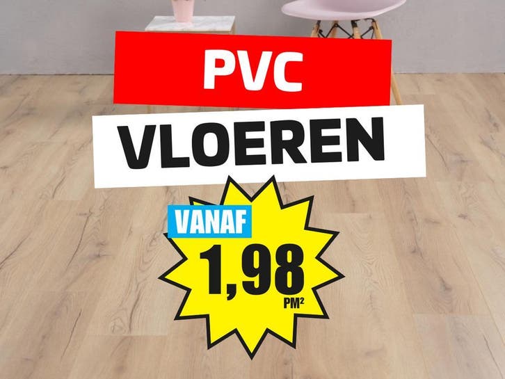 UITVERKOOP | PVC-vloer voor nieuwbouw v.a. 1,98, Huis en Inrichting, Stoffering | Vloerbedekking, Beige, Bruin, Crème, Grijs, Wit