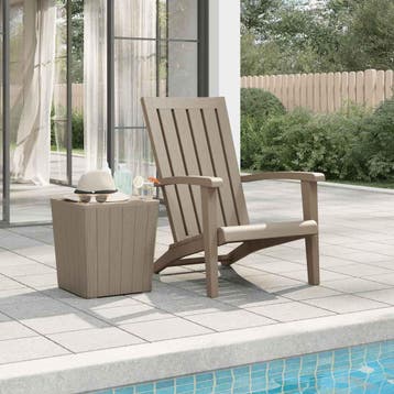 vidaXL Tuinstoel Adirondack polypropeen lichtbruin, Verzenden, Nieuw