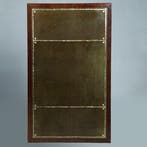 Engelse mahonie schrijftafel met groen  leer en twee laden c, Antiek en Kunst, Ophalen of Verzenden