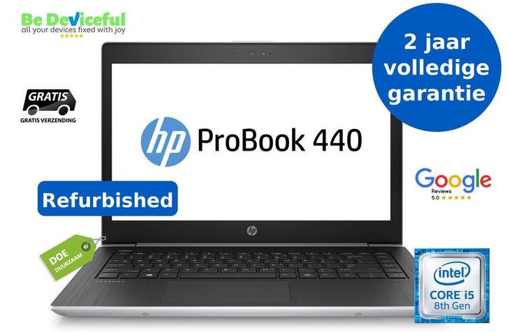 Refurbished HP ProBook 440 G5, Computers en Software, Windows Laptops, 3 tot 4 Ghz, SSD, 14 inch, Qwerty, Refurbished, 8 GB, Ophalen of Verzenden
