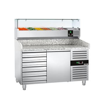 GGM Gastro | Pizza koelwerkbank ECO - 1500x800mm - 1 deur &, Verzenden, Nieuw in verpakking, RVS Meubilair