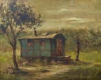 Marthe de Spiegeleir (1897-1991) - Oude woonwagen in