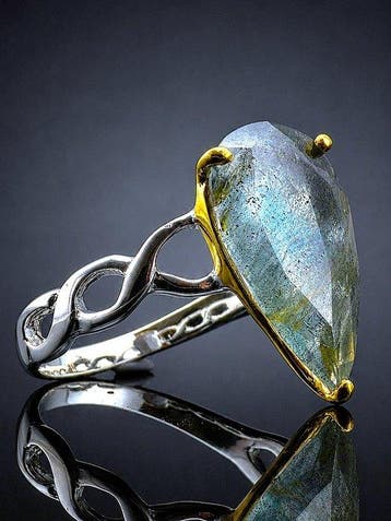 Aquamarijn - Zilver, 925 - Ring - Ocean Glow