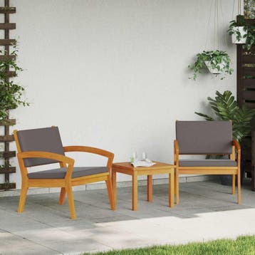 vidaXL Tuinstoel 2 st Olie naturel Massief Acaciahout, Verzenden, Nieuw, 2 zitplaatsen