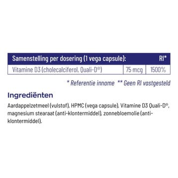 Vitakruid Vitamine D3 75 mcg / 3000 IE - 60pcs, Ophalen of Verzenden, Nieuw, Overige typen