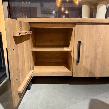 Dressoir Verato - 2 Deur 3 La - Naturel Grey - 200 cm -, Huis en Inrichting, Kasten | Dressoirs, Eikenhout, Nieuw, Ophalen of Verzenden