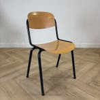 schoolstoel / kantinestoel zithoogte 44 cm, blauw - beuken, Gebruikt, Blauw, Ophalen of Verzenden, Eén