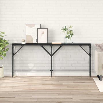 vidaXL Wandtafel Zwart Eiken 180 x 30 x 75 cm Bewerkt hout, Verzenden, Nieuw, 60 cm of meer