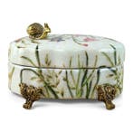 Doos - Porselein, Brons - Bloemenmotieven en Slak