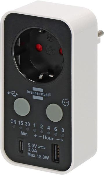 Brennenstuhl countdown-timer met USB A en USB C, Verzenden, Nieuw