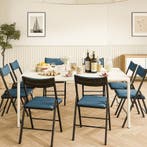 Klapstoelen - Vouwstoelen - Set van 4 - Eettafelstoelen - Bl, Verzenden, Zo goed als nieuw