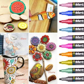 Viltstift Metalic marker watervast Lila 3 mm per stuk, Hobby en Vrije tijd, Ophalen of Verzenden, Nieuw