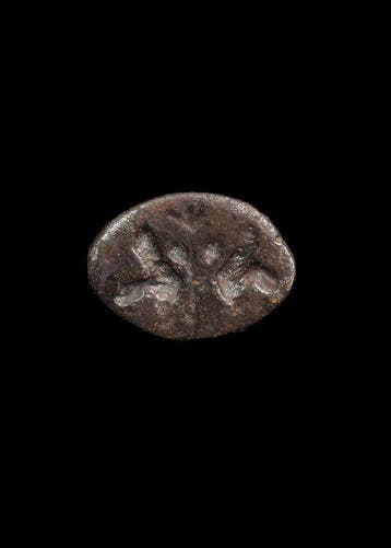 Byzantijns Zilver Intaglio met duiven die aan weerszijden