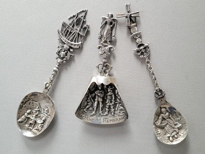 Herbert Hooikaas - Suikertang (3) - .835 zilver - 1920-1930, Antiek en Kunst, Antiek | Goud en Zilver