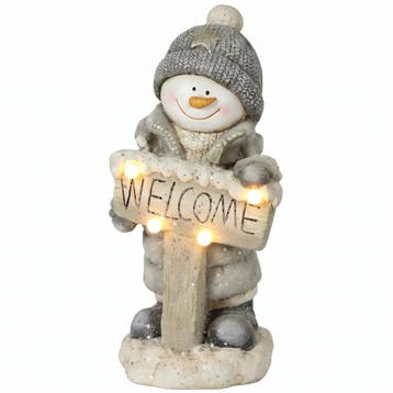 Kerstdecoratie Sneeuwpop-Figuur, Verlichte Kerststandbeeld G, Verzenden, Nieuw