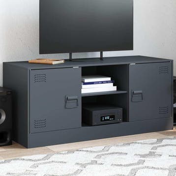 vidaXL Tv-meubel 99x39x44 cm staal antracietkleurig, Huis en Inrichting, Kasten | Televisiemeubels, Verzenden, Nieuw, Metaal