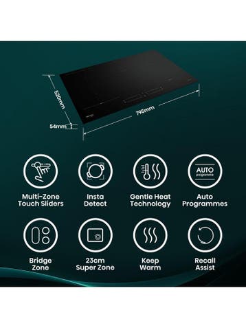 Hisense Inbouw Inductiekookplaat HI8432BSCWF 80cm - Zwart, Ophalen of Verzenden, Nieuw