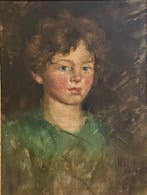 Nicola Biondi (1866-1929) - Fanciullo, Antiek en Kunst, Kunst | Schilderijen | Klassiek