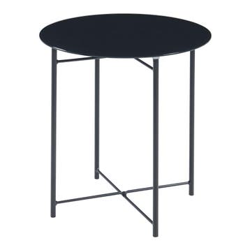 Bijzettafel Ödeshög rond glas 45xØ42 cm zwart [en.casa], Verzenden, Nieuw