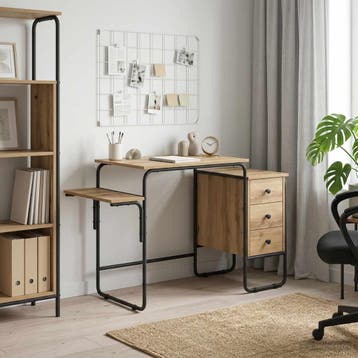 vidaXL Bureau met opbergruimte Artisanaal eiken 120 x 50 x, Verzenden, Nieuw