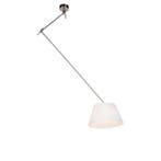 Hanglamp staal met plisse kap crème 35 cm - Blitz, Verzenden, Nieuw, Stof, Classic-antique