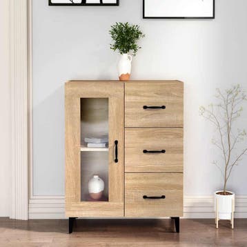 vidaXL Dressoir 69,5x34x90 cm bewerkt hout sonoma, Huis en Inrichting, Kasten | Dressoirs, Verzenden, Nieuw, 50 tot 100 cm, 25 tot 50 cm