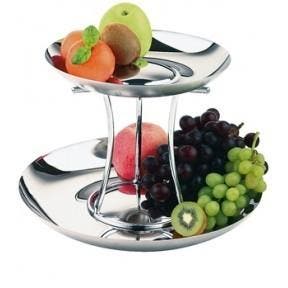 Luxe RVS Fruit Etagère | 2 Etages, Verzenden