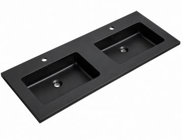 Badplaats Wastafel Angela 120 x 48 cm - Zwart - Wasbak, Verzenden, Nieuw