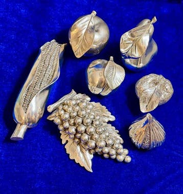 Impero Argenti - Beeldje - “Extra Large” Silver FRUIT Set -