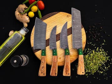 Keukenmes - Kitchen knife set - Lx 537 - Staal, Hout,