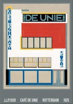 J.J.P. OUD - Café De Unie, Rotterdam, 1925, Antiek en Kunst, Kunst | Tekeningen en Foto's