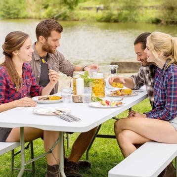 Opvouwbare kampeertafel Panja, weerbestendig, met draaggreep, Verzenden, Nieuw