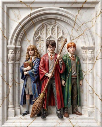 Makayhos - [Canvas] Harry Potter – Hogwarts & Golden Magic, Nieuw