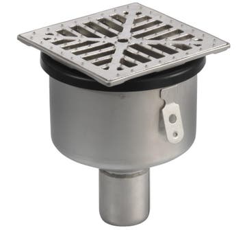 Vloerput | 145 x 145 mm | RVS 304 | verticale aansluiting..., Verzenden, Nieuw in verpakking