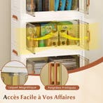 Opbergbox met deksel - Opbergdoos - 4x70L - Wit - COSTWAY, Verzenden, Zo goed als nieuw