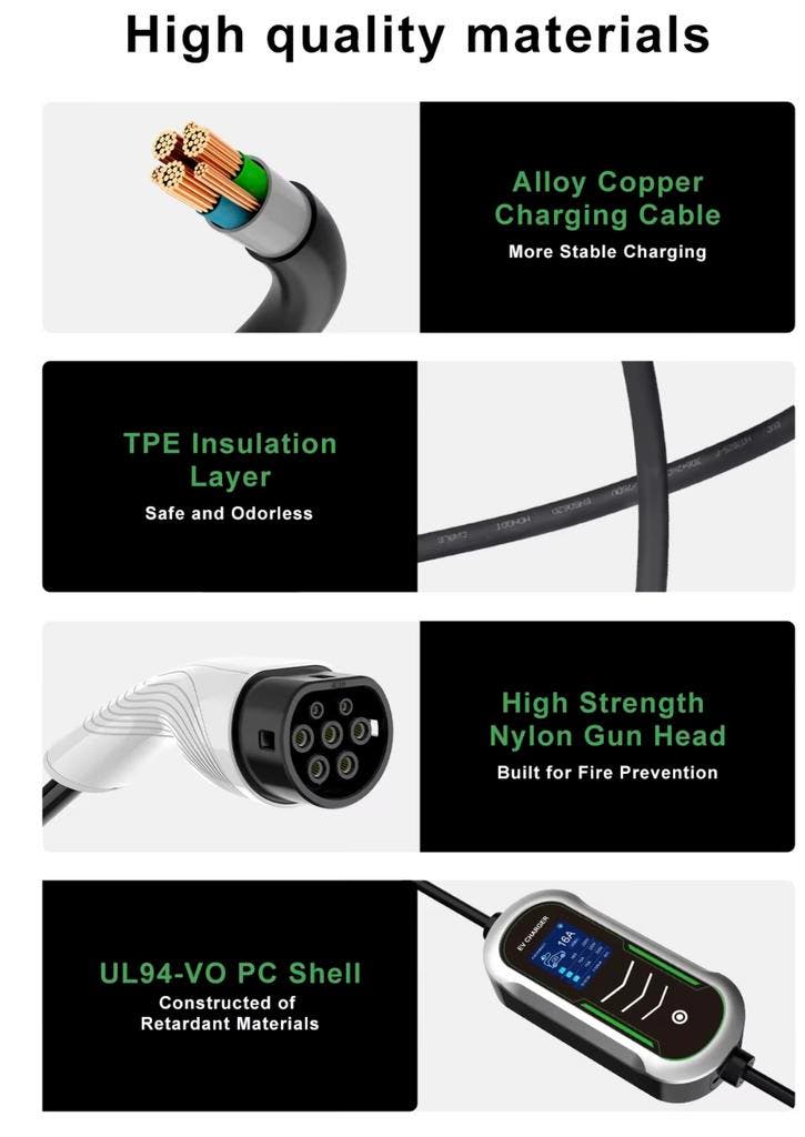 EVBox Elvi 3-fase 16A 11kW Type 2 kabel 6m Wi-Fi Zwart
