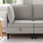 vidaXL Hoeksofa met Opbergruimte Lichtgrijs Fluweel, Huis en Inrichting, Banken | Bankstellen, Verzenden, Nieuw, Stof, Minder dan 150 cm