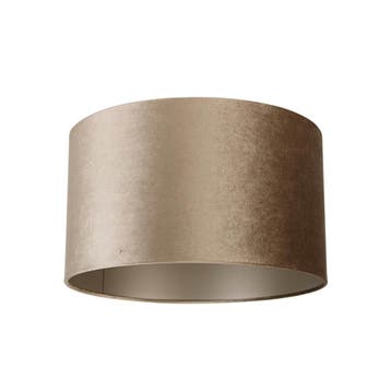 Velours lampenkap taupe rond 35/35/20, Huis en Inrichting, Lampen | Lampenkappen, Verzenden, Nieuw, Rond