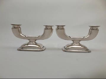 Wilkens Duitsland - Kandelaar (2) - .835 zilver - Zilver Set, Antiek en Kunst