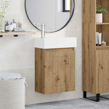 vidaXL Badkamermeubel met kraan Artisanaal eiken 45,5 x 25,5, Verzenden, Nieuw