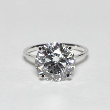 Ring - 18 karaat Witgoud - 5.00ct. tw. Diamant (Lab-grown) -, Nieuw