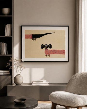 Tetiana Zaitseva - Acrylic Painting XL Cozy Wide Dog no